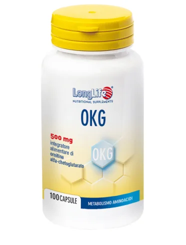 Longlife okg 500 mg - integratore per il metabolismo degli amminoacidi - 100 capsule Longlife okg 500 mg - integratore per il metabolismo degli amminoacidi - 100 capsule