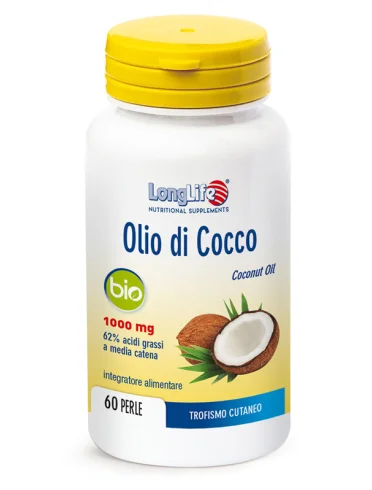 Longlife olio di cocco bio - integratore per il trofismo cutaneo - 60 capsule Longlife olio di cocco bio - integratore per il trofismo cutaneo - 60 capsule
