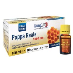 LongLife Pappa Reale 1000 mg - Integratore Tonico Energetico con Vitamina B - 10 Flaconcini 