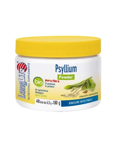 Longlife psyllium powder bio - integratore per la regolarità intestinale - polvere 180 g Longlife psyllium powder bio - integratore per la regolarità intestinale - polvere 180 g