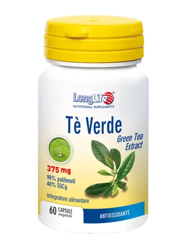 Longlife tè verde 375 mg - integratore antiossidante - 60 capsule vegetali Longlife tè verde 375 mg - integratore antiossidante - 60 capsule vegetali