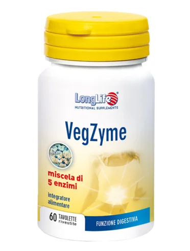 Longlife vegzyme - integratore digestivo - 60 tavolette Longlife vegzyme - integratore digestivo - 60 tavolette