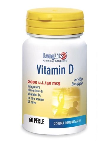 Longlife vitamin d3 2000 u.i. - integratore per il benessere delle ossa - 60 perle