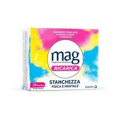 Mag Ricarica Integratore di Magnesio e Vitamina B6 24 Bustine