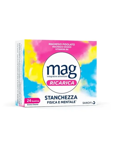 Mag ricarica integratore di magnesio e vitamina b6 24 bustine Mag ricarica integratore di magnesio e vitamina b6 24 bustine