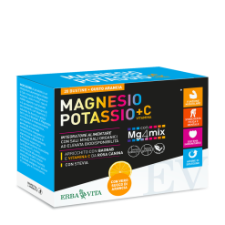 Magnesio e Potassio + Vitamina C - Integratore per Stanchezza e Affaticamento - 20 Bustine