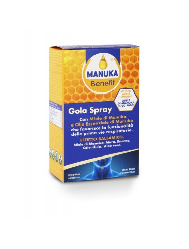 Manuka benefit gola spray - integratore per difese immunitarie - 20 ml