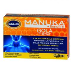 Manuka Benefit Gola Throat - Integratore per Mal di Gola - 20 Compresse