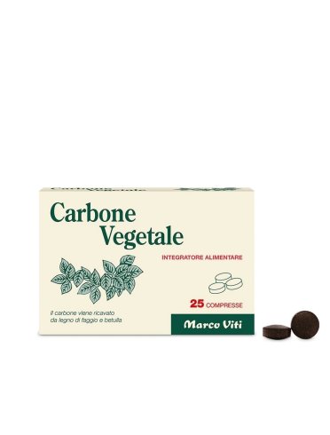 Carbone vegetale - integratore per regolarità intestinale - 25 compresse