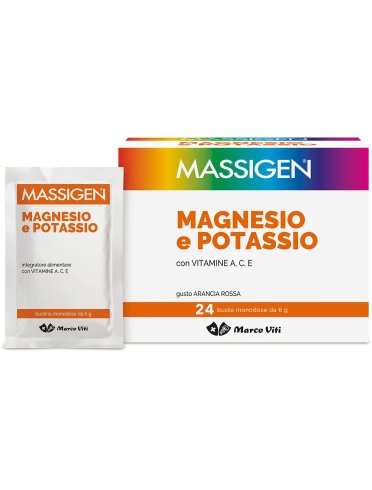 Massigen magnesio e potassio - integratore per stanchezza e affaticamento - 24 bustine