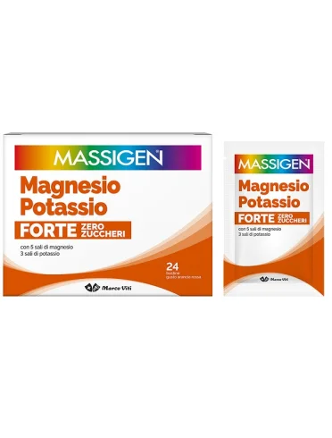 Massigen magnesio e potassio forte zero zuccheri integratore 24 bustine Massigen magnesio e potassio forte zero zuccheri integratore 24 bustine