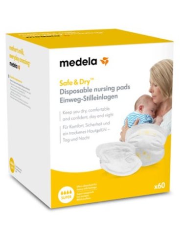 Medela safe & dry coppetta assorbilatte 60 pezzi