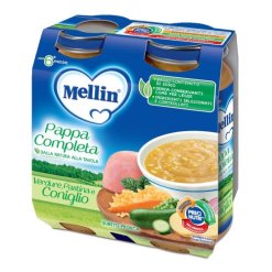 Mellin Pappa Completa Verdure Pastina e Coniglio 2x250g