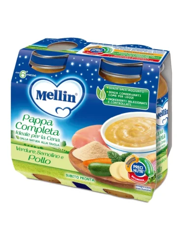 Mellin pappa completa verdure semolino e pollo 2x100g