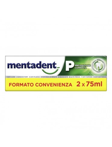 Mentadent p dentifricio prevenzione completa 2 x 75 ml