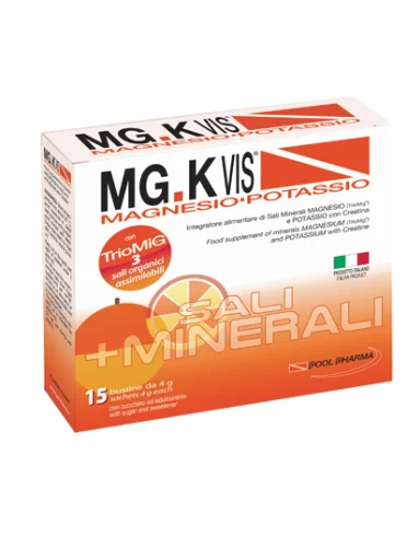 Mg.k vis orange - integratore di magnesio e potassio - 15 bustine Mg.k vis orange - integratore di magnesio e potassio - 15 bustine