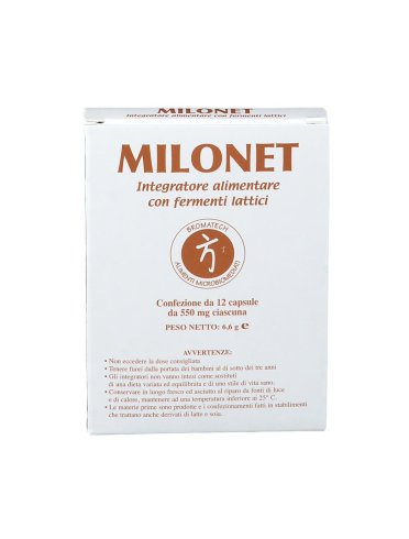 Milonet - integratore di fermenti lattici - 12 capsule