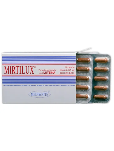 Mirtilux integratore benessere vista 20 capsule Mirtilux integratore benessere vista 20 capsule