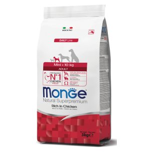 Monge Mini Alimento per Cani Adulti al Pollo 3 kg