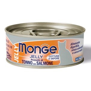 Monge Jelly Pezzi di Tonno e Salmone per Gatti Adulti 80 g