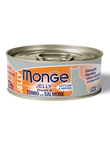Monge jelly pezzi di tonno e salmone per gatti adulti 80 g