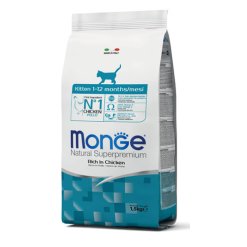 Monge Superpremium Pollo Alimento per Gatti 1/12 Mesi 1,5 kg