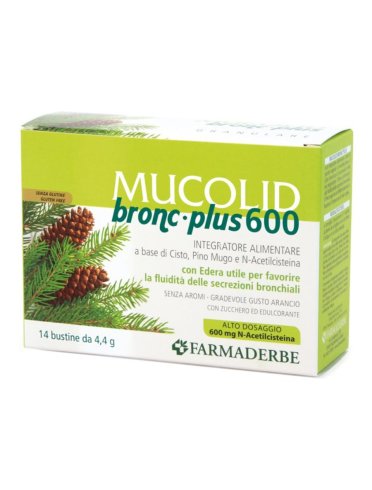 Mucolid bronc 600 plus integratore per secrezioni bronchiali 14 bustine