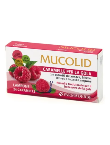 Mucolid lumaca e lampone caramelle gola 24 pezzi Mucolid lumaca e lampone caramelle gola 24 pezzi