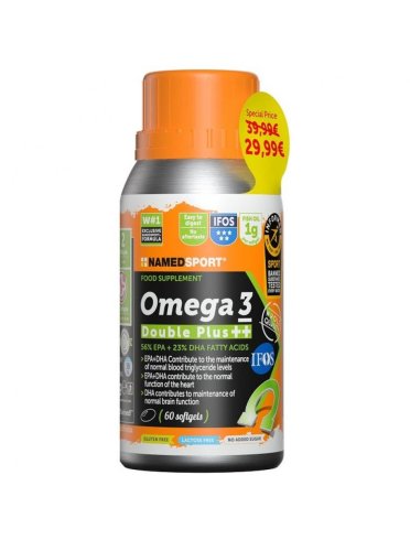Named sport omega 3 double plus - integratore di acidi grassi omega 3 - 60 softgel