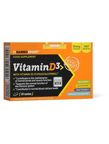 Named sport vitamin d3 - integratore di vitamina d per le ossa - 30 compresse