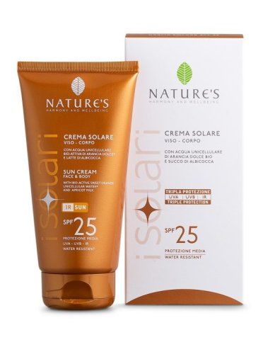 Nature's i solari - crema solare viso e corpo con protezione media spf 25 - 150 ml