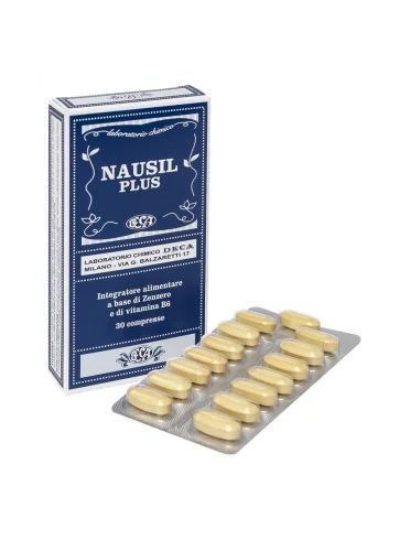 Nausil plus integratore vomito e nausea 30 compresse Nausil plus integratore vomito e nausea 30 compresse