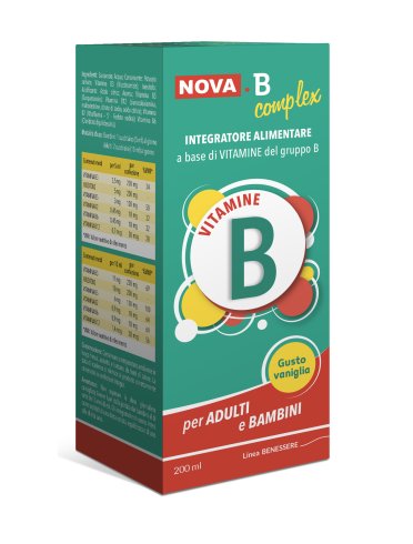 Nova b complex - integratore di vitamine b per stanchezza e affaticamento - sciroppo 200 ml