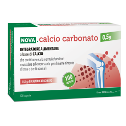 Nova Calcio Carbonato - Integratore per la Funzionalità delle Articolazioni - 100 Capsule
