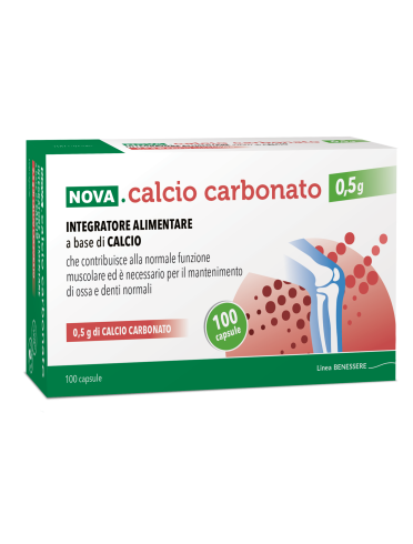 Nova calcio carbonato - integratore per la funzionalità delle articolazioni - 100 capsule