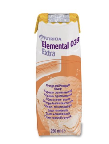 Nutricia elemental 028 extra - trattamento nutrizionale per pazienti affetti da patologie intestinali gusto ananas e arancia - 18 x 250 ml