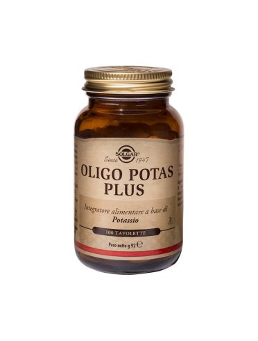 Solgar oligo potas plus - integratore di potassio - 100 tavolette