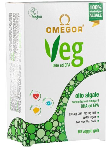 Omegor veg - integratore di omega 3 di origine algale - 60 capsule