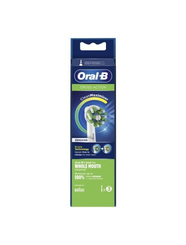 Oral-b cross action - testine di ricambio per spazzolino elettrico - 3 testine