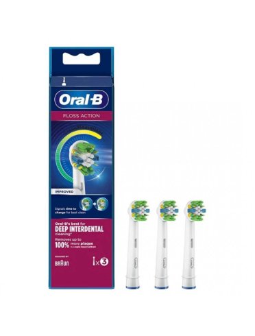 Oral-b floss action - testine di ricambio per spazzolino elettrico - 3 testine