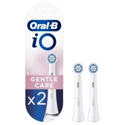Oral-B - Testine di Ricambio Gentle Clean per Spazzolino Elettrico Serie iO - 2 Testine Colore Bianco
