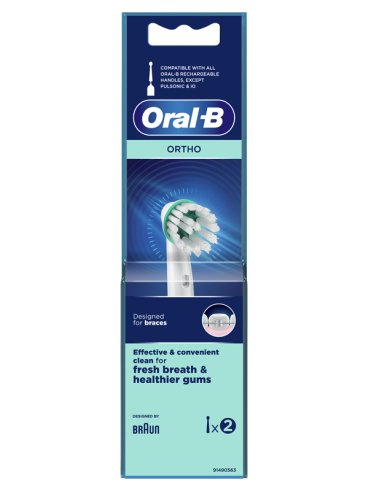 Oral-b testina di ricambio ortho per spazzolino elettrico 2 pezzi