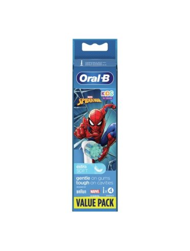 Oral-b power testine di ricambio spiderman 4 pezzi