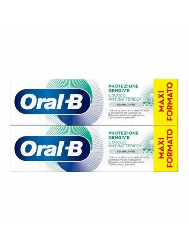 Oral-b protezione gengive e scudo antibatterico dentifricio sbiancante 2 x 75 ml