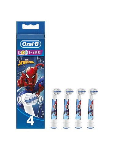 Oral-b - testine di ricambio per spazzolino elettrico - edizione spider man - 4 testine
