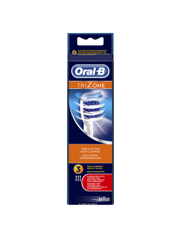 Oral-b power - testine di ricambio trizone per spazzolino elettrico - 3 testine