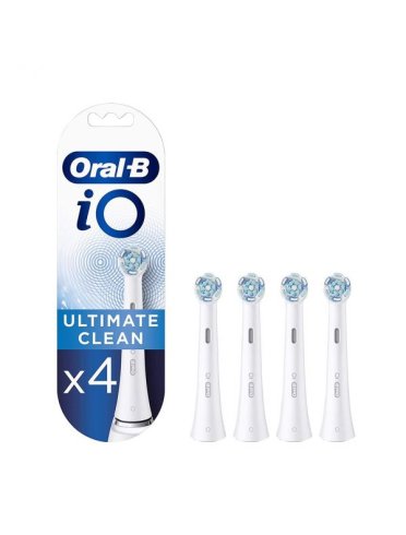 Oral-b - testine di ricambio ultimate clean per spazzolino elettrico serie io - 4 testine colore bianco