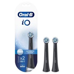 Oral-B - Testine di Ricambio Ultimate Clean per Spazzolino Elettrico Serie iO - 2 Testine Colore Nero