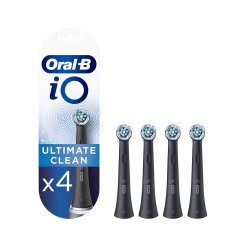Oral-B - Testine di Ricambio Ultimate Clean per Spazzolino Elettrico Serie iO - 4 Testine Colore Nero