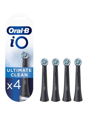Oral-b - testine di ricambio ultimate clean per spazzolino elettrico serie io - 4 testine colore nero